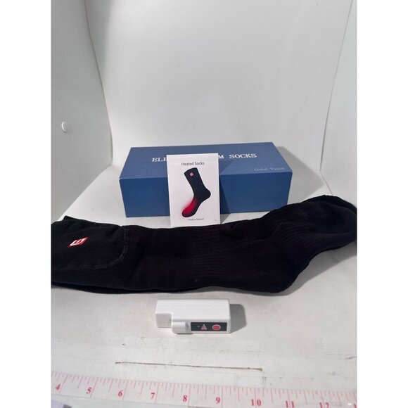 Electric Warm Heated Socks Rechargeable Battery Black Sz M - Picture 3 of 10